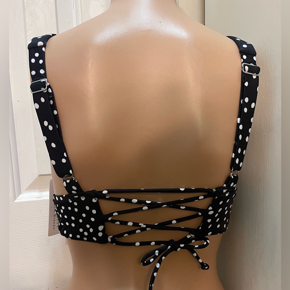 NWT Beach Betty Bikini Top Black and white polka dots top - Picture 4 of 4